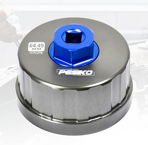 Miniatura 2 de PESIKO Llave de filtro de aceite de 14 flautas de 2.520 in para Toyota, Lexus y Scion, herramienta de extracción de filtro de aceite de aluminio