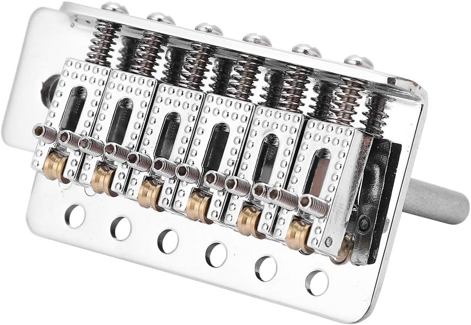 Guitar Tremolo Bridge, Tremolo System with Roller Single Locking Vibrato Bridge Tailpiece for ST Guitar (Silver)