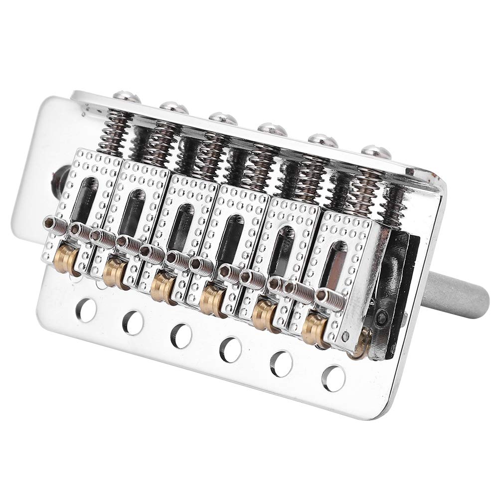 Guitar Tremolo Bridge, Tremolo System with Roller Single Locking Vibrato Bridge Tailpiece for ST Guitar (Silver)