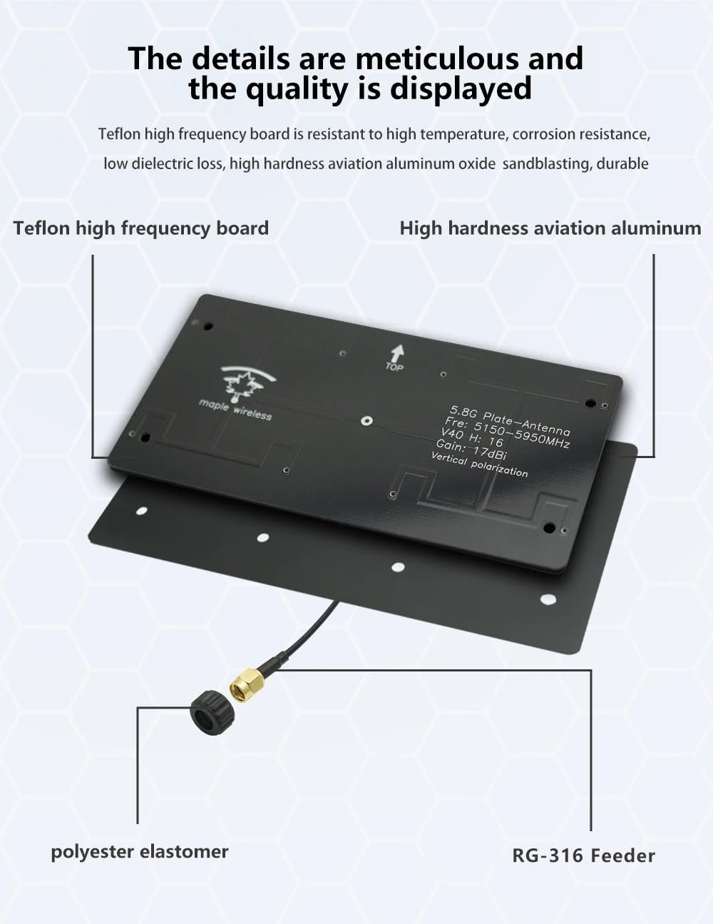 Amazon.com: Maple Leaf Wireless 5.8G 17dB Planar Antenna AAT High
