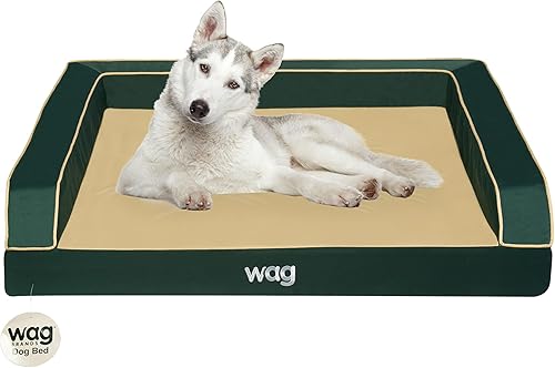 Wag - Cama para perros de alta calidad, construcción de varias capas con gel energético refrescante e infusión de cobre, funda lavable a máquina y
