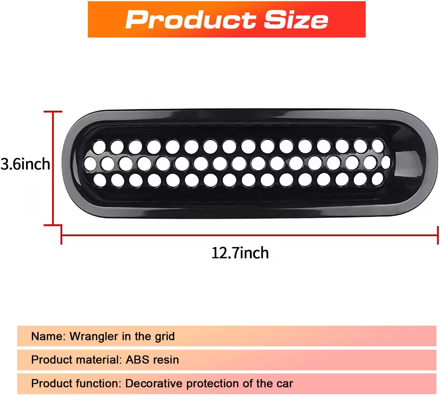 jeseny Pack-7 Car Front Grill Mesh, Clip-in Front Mesh Grille Cover Guard, Decorative Grill Inserts for 2007-2017 Jeep Wrangler JK (Black)