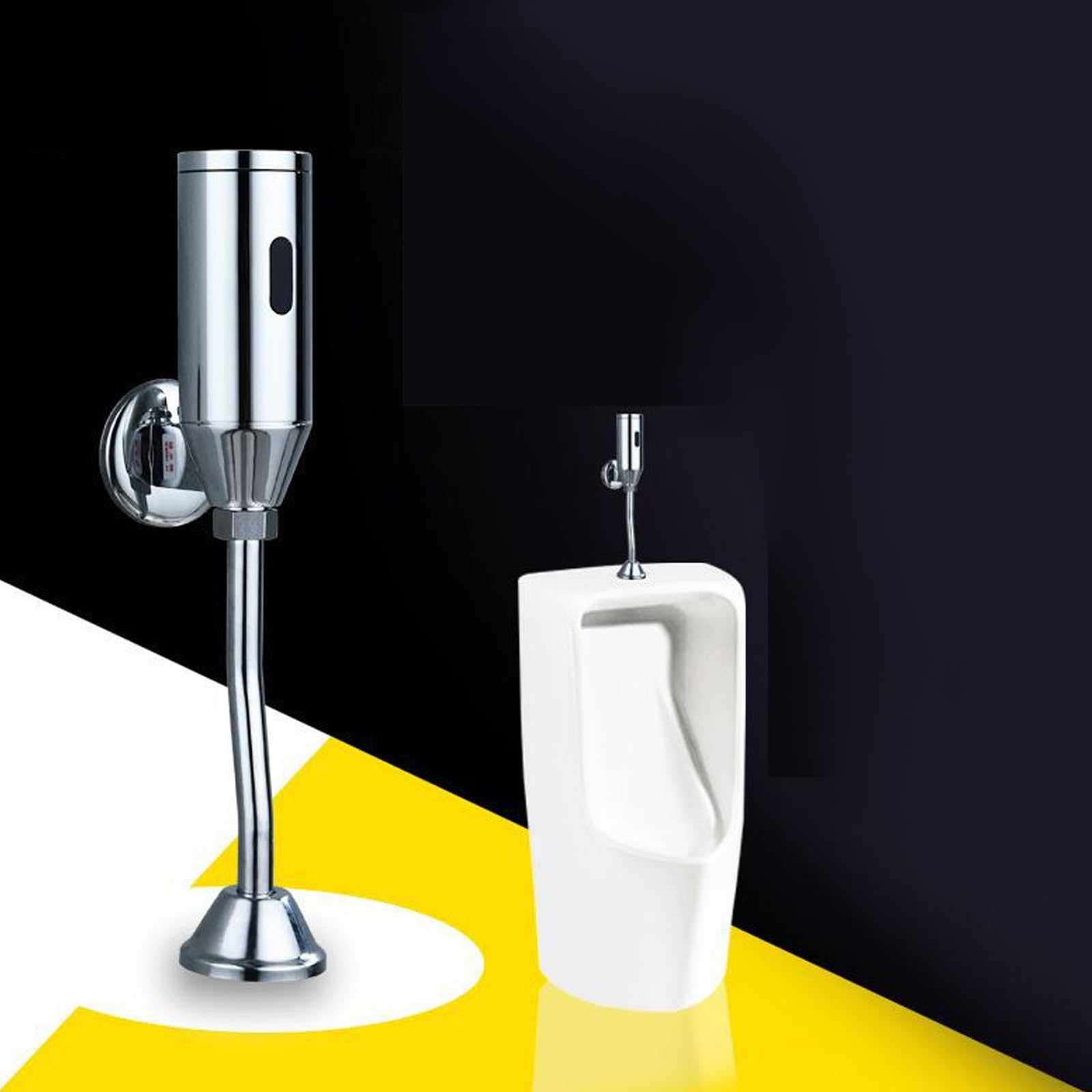 Válvula automática de descarga de orinal sin contacto, sensor eléctrico de baño montado en la pared, sistema inteligente de descarga de inodoro para higiene y comodidad