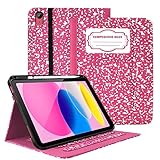 Zonefoker Case for iPad 11th Generation (A16) 11-inch 2025, for 10th Generation 10.9'' 2022, PU Leather iPad 11/10 th Gen Cover with Multi-Angle Viewing, Pencil Holder, Pocket, Composition Book-Pink