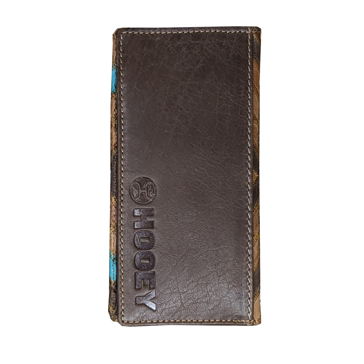 HOOEY Leather Men’s Western Rodeo Wallet (Patchwork - Turquoise)