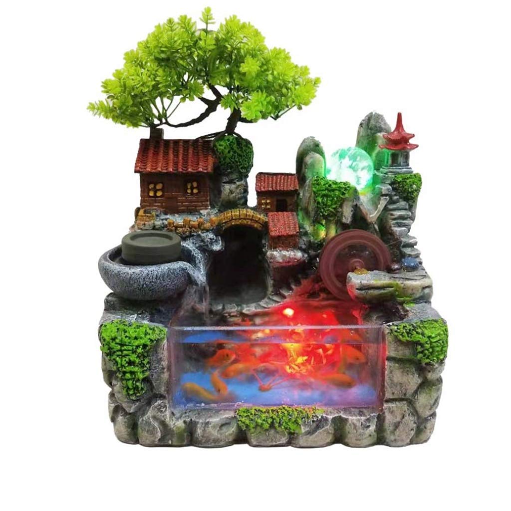 Fuente de escritorio ZAW de resina con cascada de rocalla - Modelo A