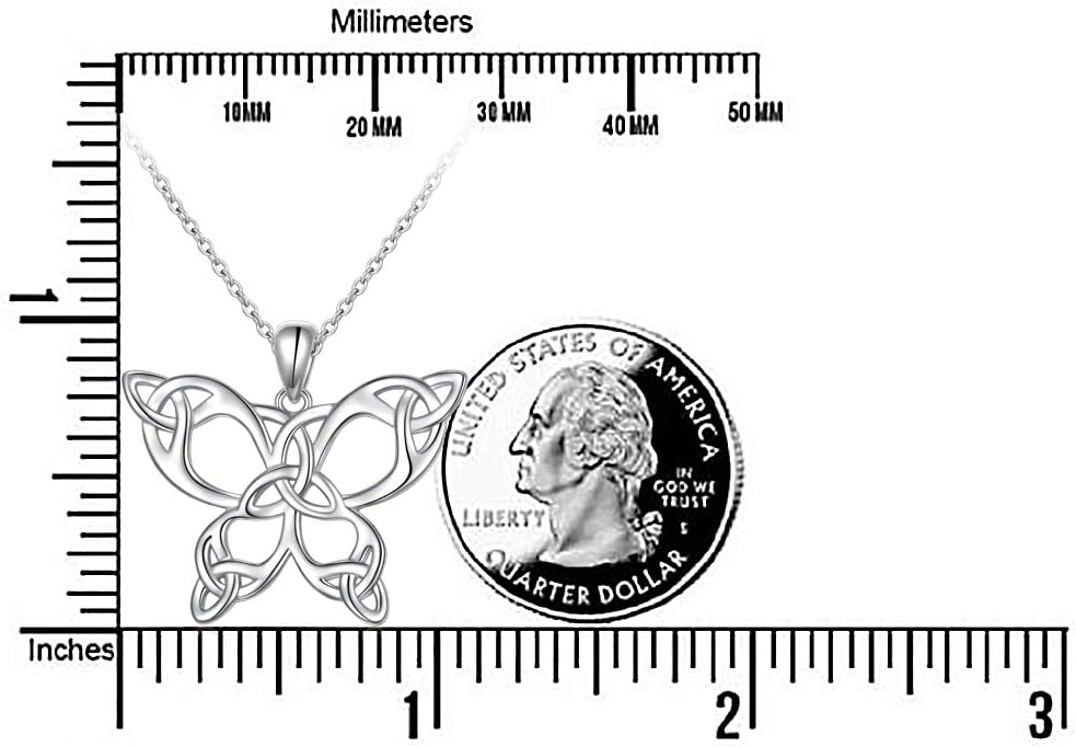 DAOCHONG 925 Sterling Silver Good Luck Irish Jewelry Celtic Knot Pendant Necklaces for Women