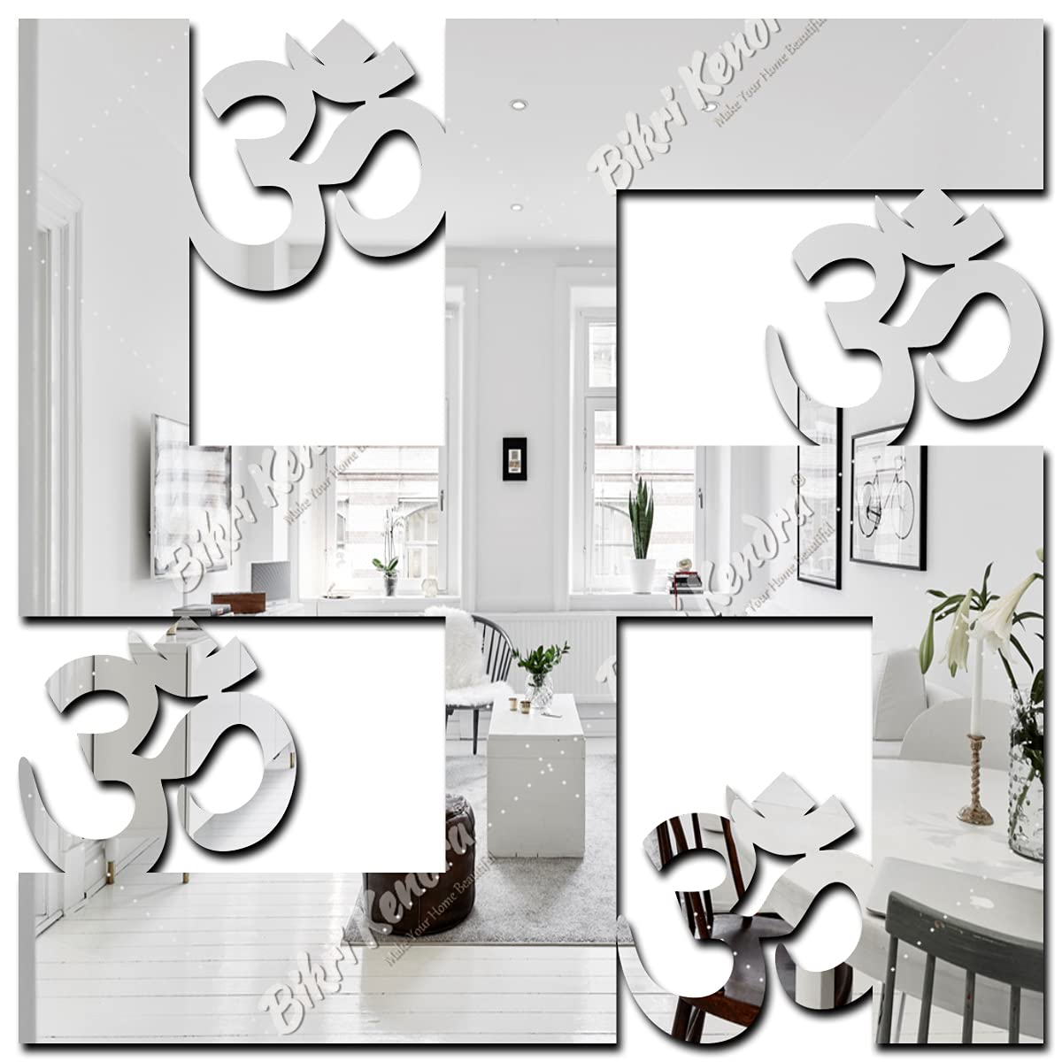 Bikri Kendra - Swastik Silver (Pack of 2) Mirror Stickers for Wall, Acrylic Mirror Wall Decor Sticker, Wall Mirror Stickers, Acrylic Stickers, Om Wall Stickers for Hall Room, Bed Room, Kitchen (B07WLQMTJ8) Amazon Price History, Amazon Price Tracker