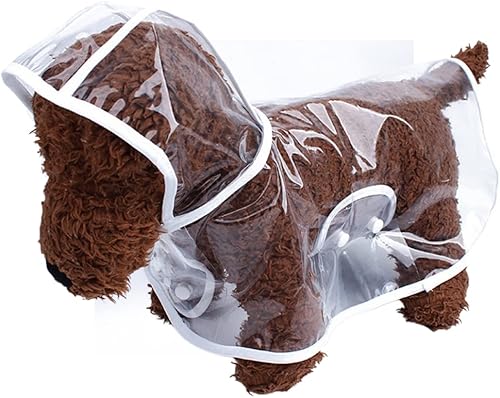 Miniatura 7 de Impermeable para mascotas, impermeable para perros pequeños, abrigo impermeable para cachorros, ropa impermeable transparente para perros pequeños