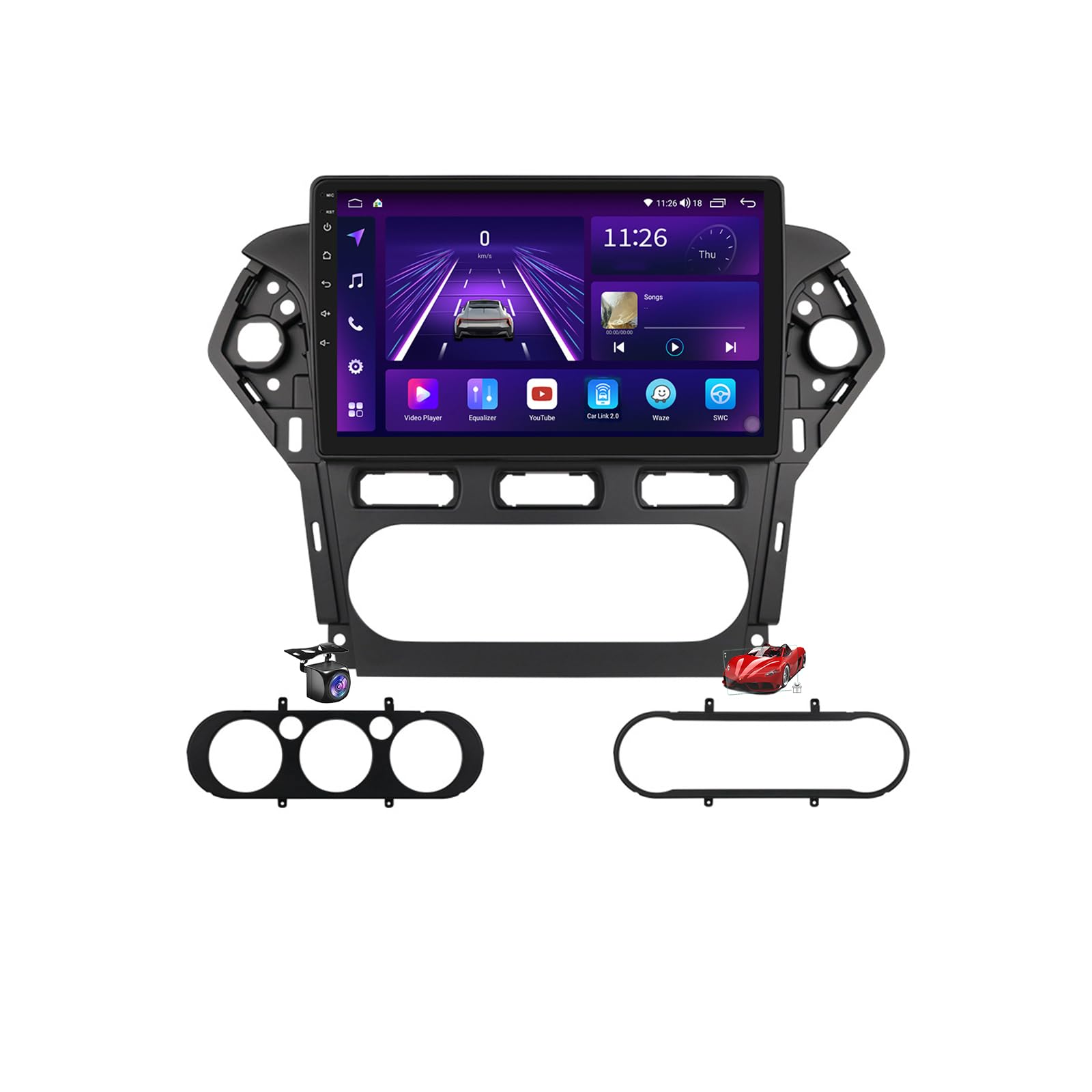 M200s,Android 15 Radio 2 Din Stereo z 4G WiFi Carplay Android Auto dla Mondeo 2010-2014 Upgrade Touch Screen GPS Navi 10'' MP5 Multimedia Odtwarzacz wideo FM BT Odbiornik