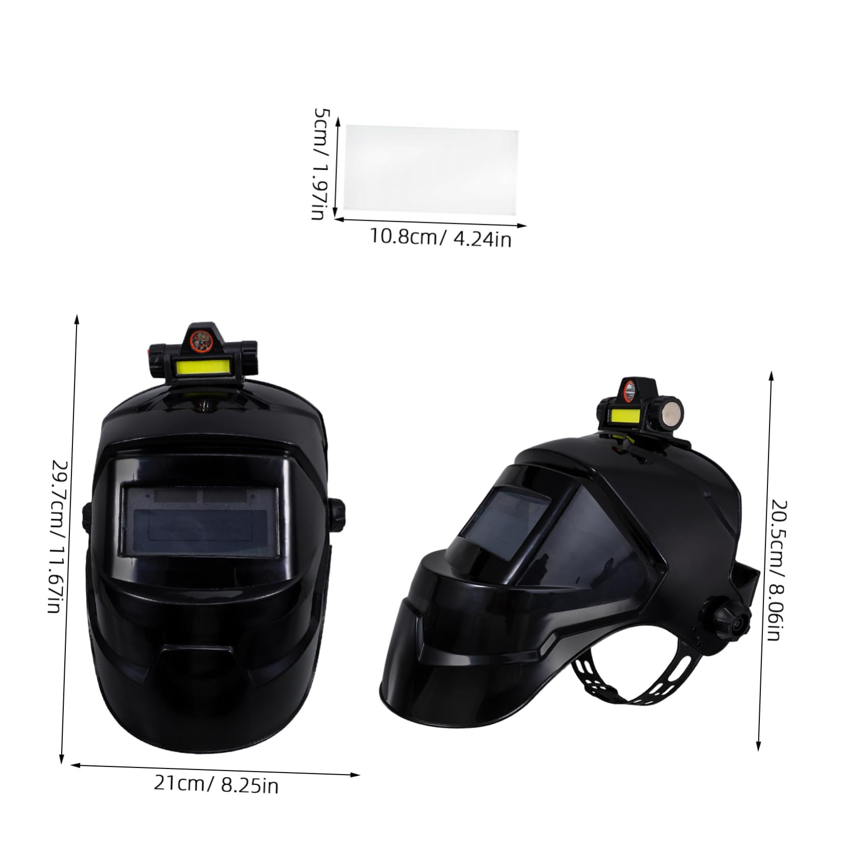 Housoutil 1 Set Welder Hood Auto Darkening Welding Helmet with Headlamp Welder Mask Includes Protective Sheets for Welding Working