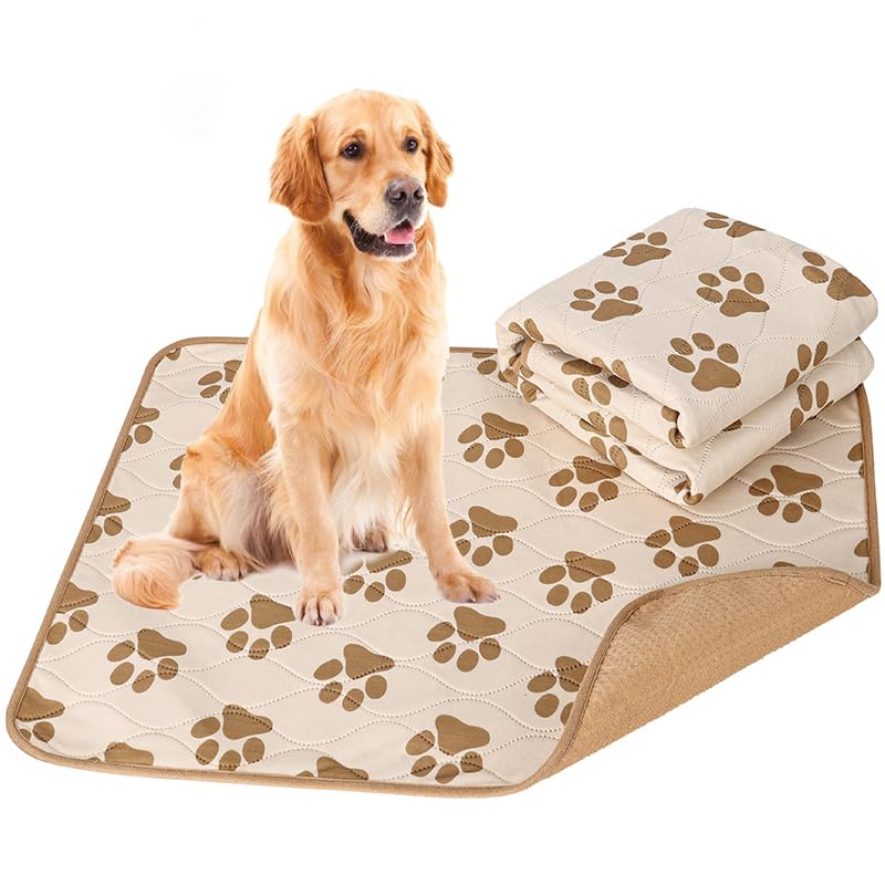 Image of Washable Pee Pads for Dogs | 24 inchx34 inch Reusable Puppy Pads | Absorbent Pet Travel Pad | Anti-Slip Waterproof Pet Training Mats with Absorbency for Puppies & Elderly Dogs (L)