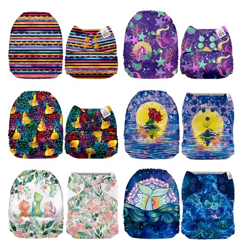 Image of Mama Koala 1.0 Cloth Diapers for Babies, 6 Pack Pocket Shell Only (NO Inserts) - One Size Washable and Reusable Pocket Diapers for Newborns and Toddlers - 160018