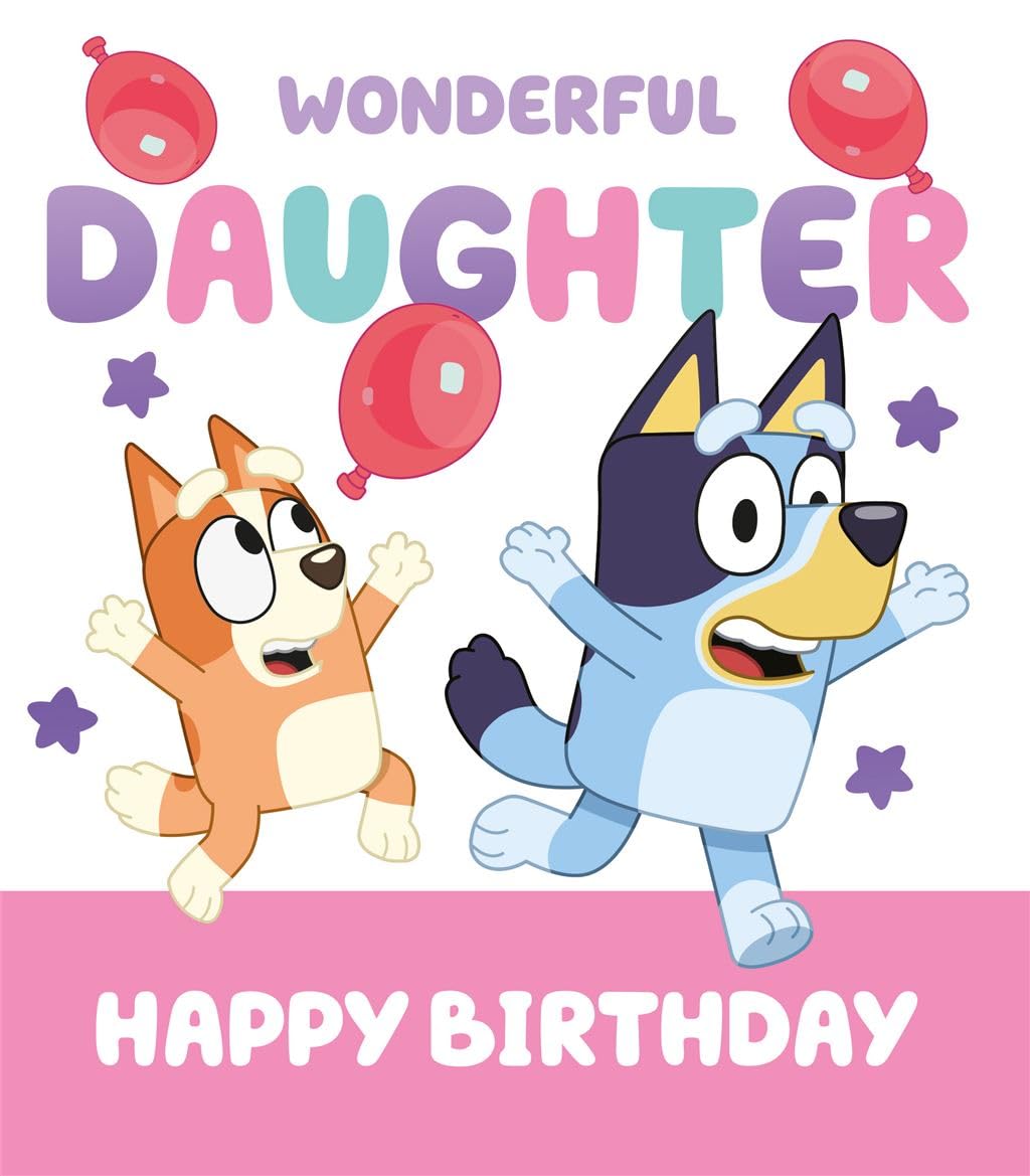 Bluey Birthday Card Wonderful Daughter, Happy Birthday