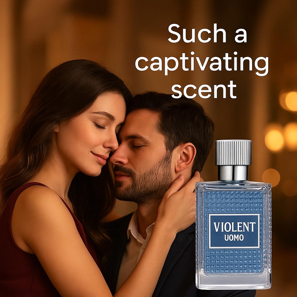 Men's Perfume 100ml (3.4oz), Blue Glass Bottle, Textured Pattern Design, Silver Cap, Luxury Cologne For Men