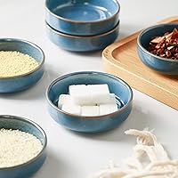 Vista 4 de Selamica Tazones de cerámica para salsa de soja de 3.3 pulgadas, platos de acompañamiento, cuencos pequeños para condimentos, sushi, ketchup