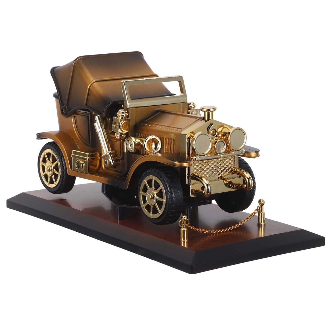 Caja de música de coche clásico TINEASUR retro de plástico para decoración de escritorio