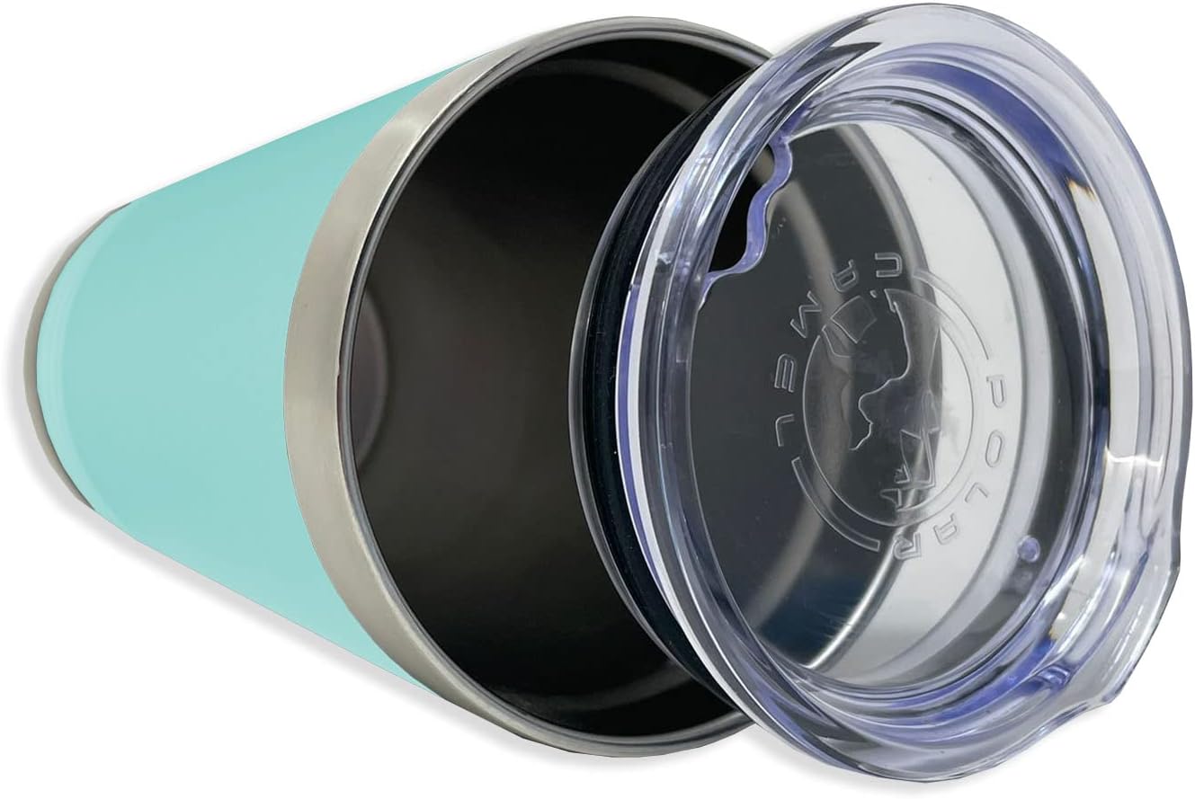 LaserGram 16oz Vacuum Insulated Pint Tumbler, Flute, Personalized Engraving Included (Teal)