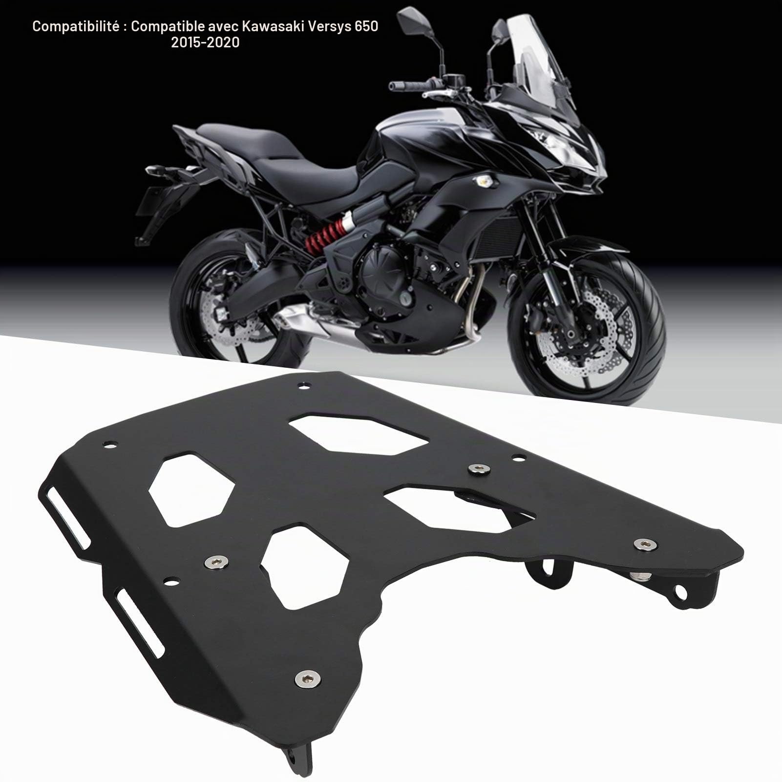 Akozon Porte-Bagages arrière de Moto Support de Transporteur de cargaisons Support en Acier au Carbone Fit pour 650 2015-2020