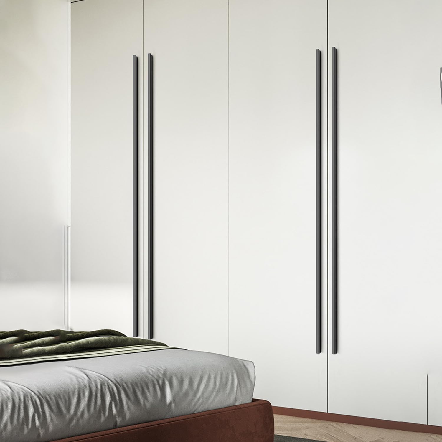 Griffe Möbel Schwarz Lang,2 Stück Schrankgriffe Modern Massive Aluminium | Eloxierte Oberfläche T-Zuggriffe Länge:148 - 1000 mm Schubladen Griffe 960mm/37.8in