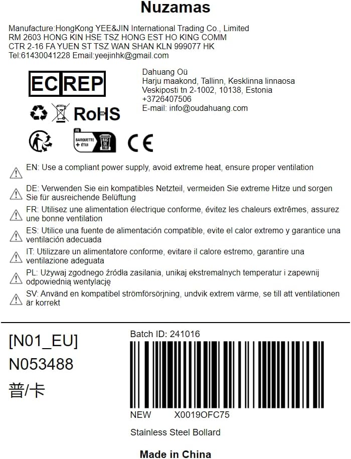 NUZAMAS Heavy Duty Design Marine 316 Stainless Steel Single Cross Bollard, Boat Yacht Mooring Cleat Fasten Mooring Lines 16 619Maw7noVL. AC SL1000