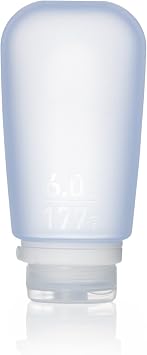 humangear GoToob+ XL | Refillable Silicone Travel Bottle | Locking Lid | Food-Safe Material | Blue, XL 6 fl.oz.; 177ml