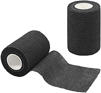 Vista 2 de Vendajes autoadherentes para deportes, esguince, hinchazón y dolor en muñeca y tobillo, 6 unidades, 3 pulgadas x 14.7 pies (negro)