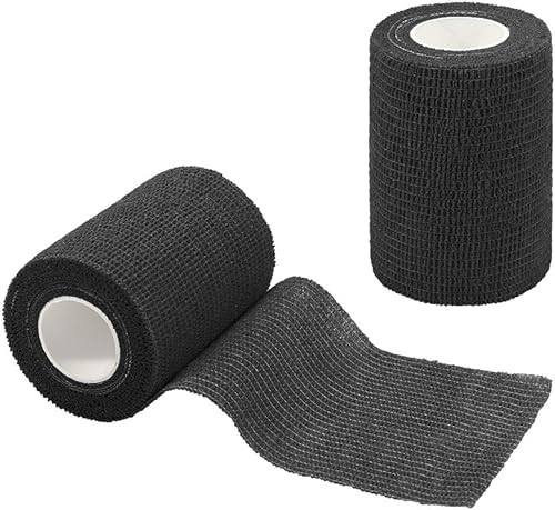 Miniatura 2 de Vendajes autoadherentes para deportes, esguince, hinchazón y dolor en muñeca y tobillo, 6 unidades, 3 pulgadas x 14.7 pies (negro)