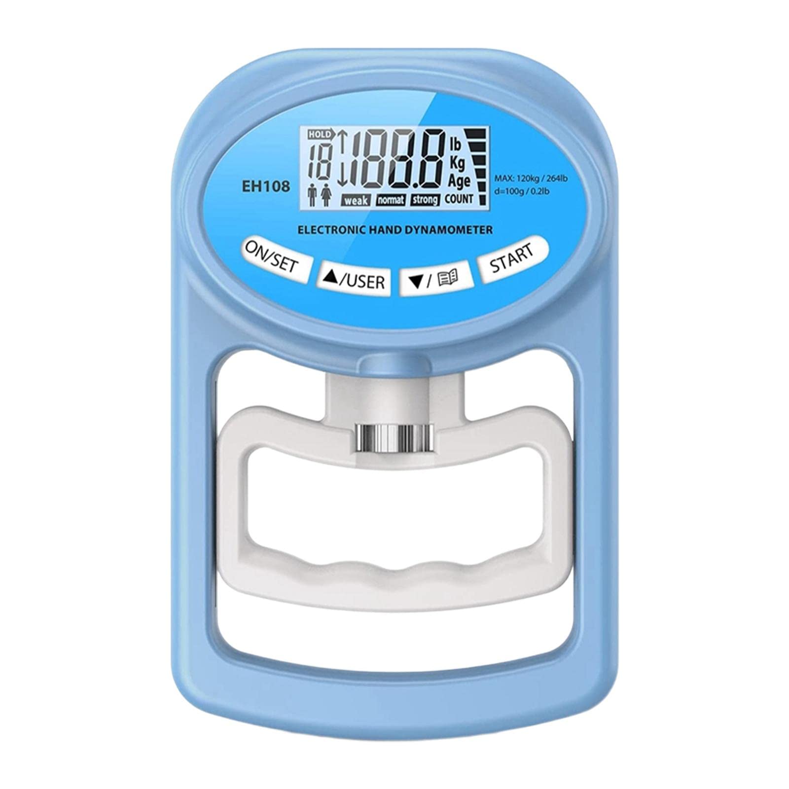 Esercitatore manuale portatile con display digitale per sport accessori per allenamento blu 19,5 x 12,5 cm
