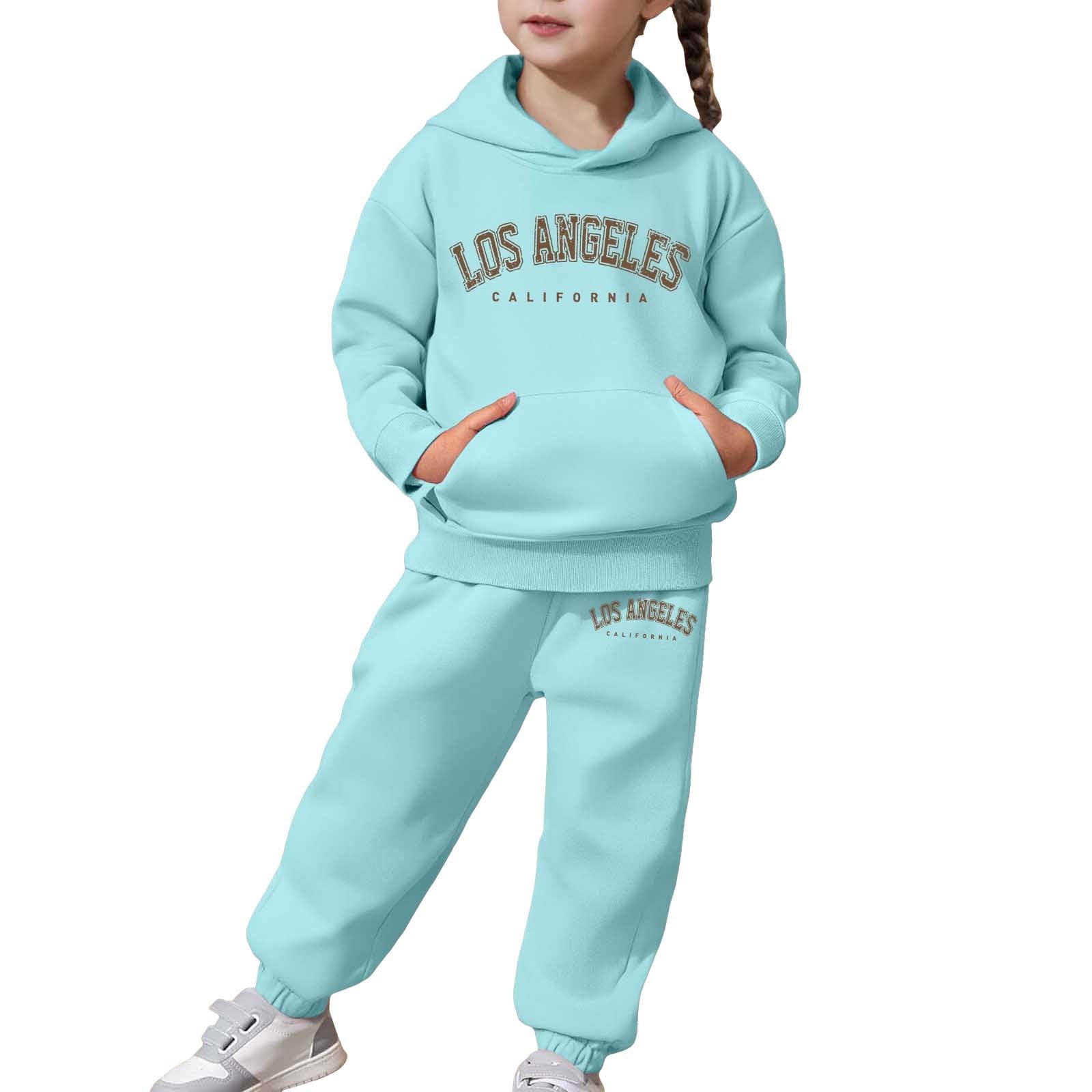 Ensemble Hiver Enfant Fille Sweat a Capuche Et Pantalon Vetement Ado Fille Chic Et élégant Mignon Confortable a la Mode Casual Loisirs Sport Vacances Costume 2-13 Ans
