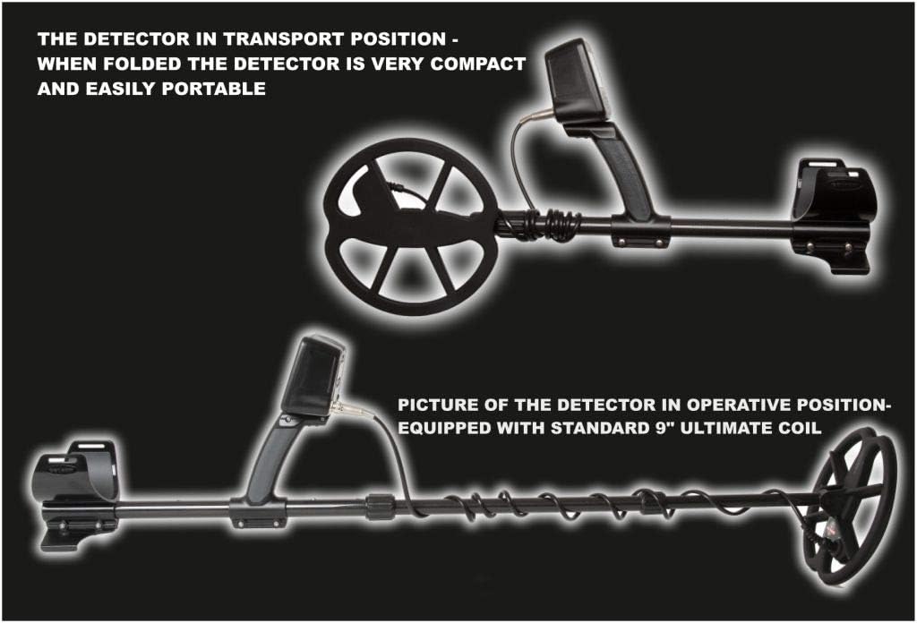 DETECH Chaser Metal Detector in transport and operative positions