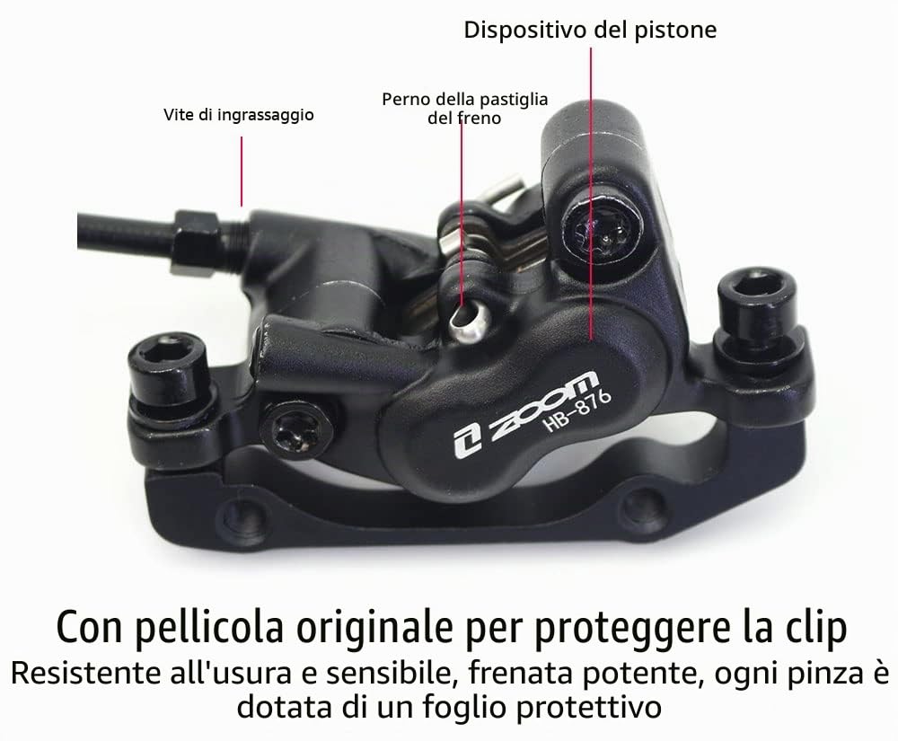 JKY Zoom HB-876 - Freno a disco idraulico anteriore 800 mm e posteriore 1400 mm con rotori da 160 mm