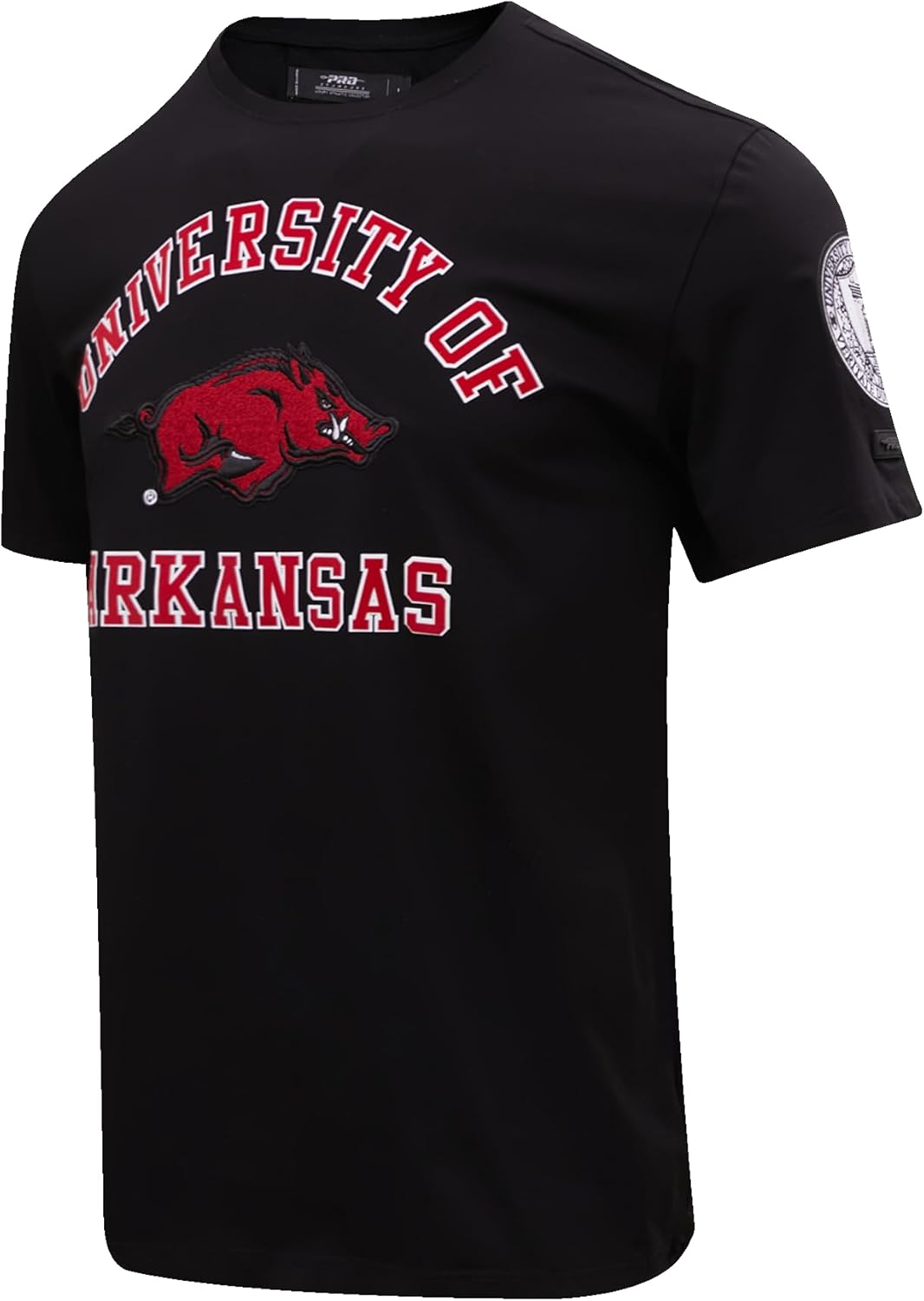 Pro Standard Men's University of Arkansas Classic Chenille Short Sleeve Tee Black L - Image 3