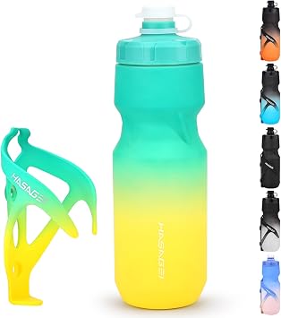HASAGEI Bicycle Water Bottle Holder with 24 Oz Bottle, Durable Leak-Proof Non-Slip Design, Lightweight & Universal Fit for Mountain/Road Cycling Accessories