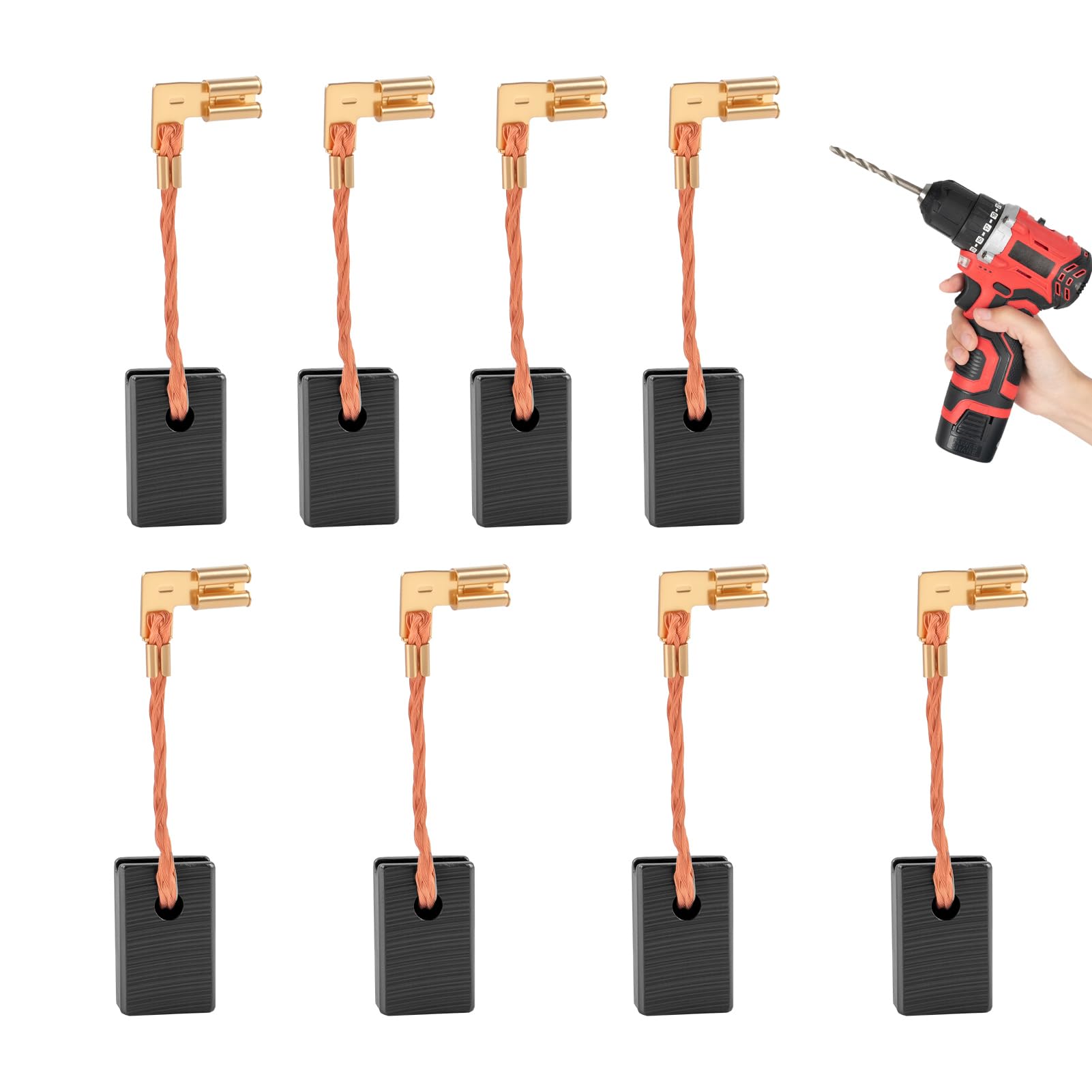 8 PCS CB459 Carbon Brushes Compatible with Ma-Kita Angle Grinder CB459 GA4530R GA4534 GA5030 JS1000 PJ7000 TM3000C Electric Power Tools Replacement High-Density Motor Carbon Brush