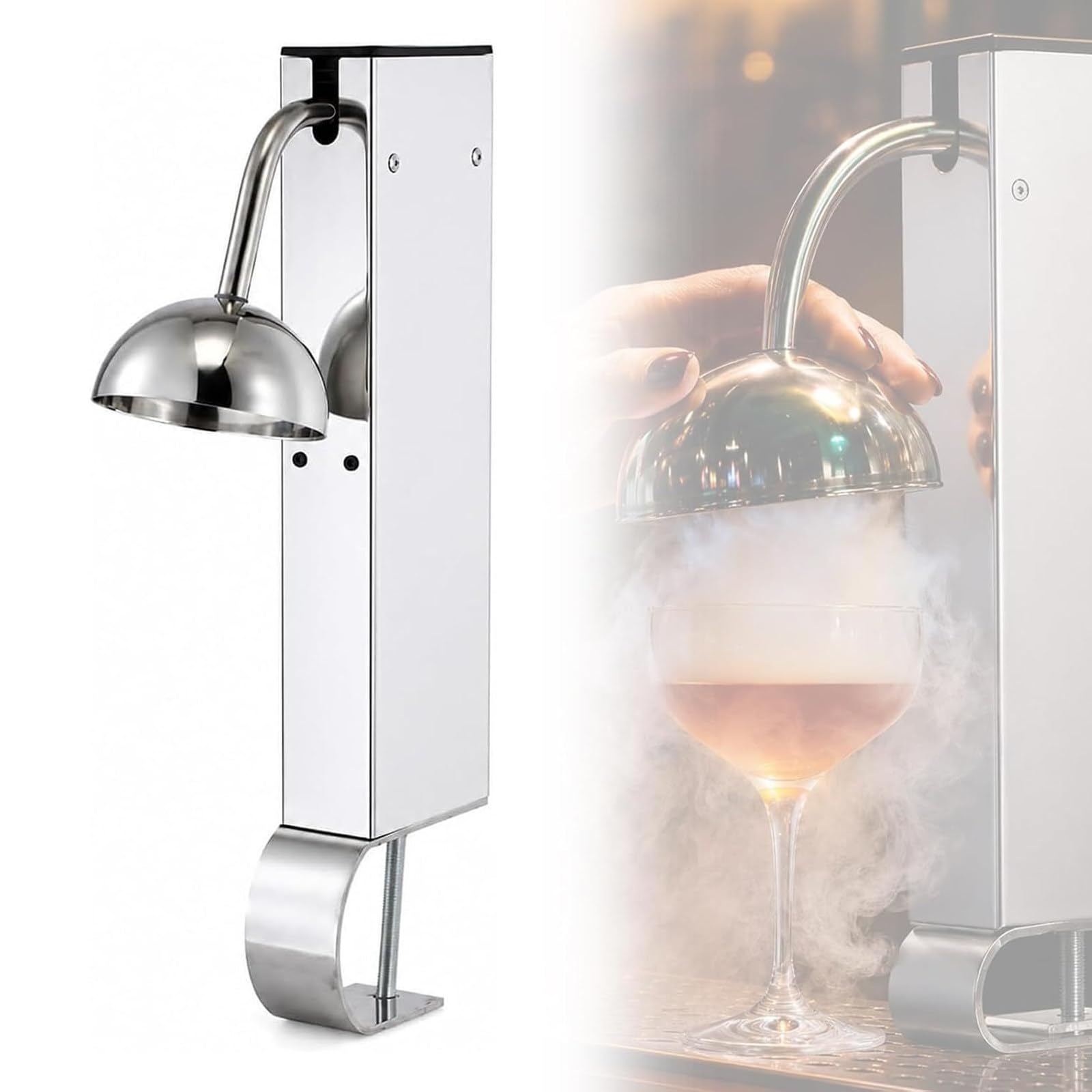 LQQYJSM Commercial Glass Froster & Chiller, 1 Cup per 6 Seconds, Stainless Steel Beer and Wine Cooler Machine, CO2 Instant Drink Chiller for Beer Wine Cocktails