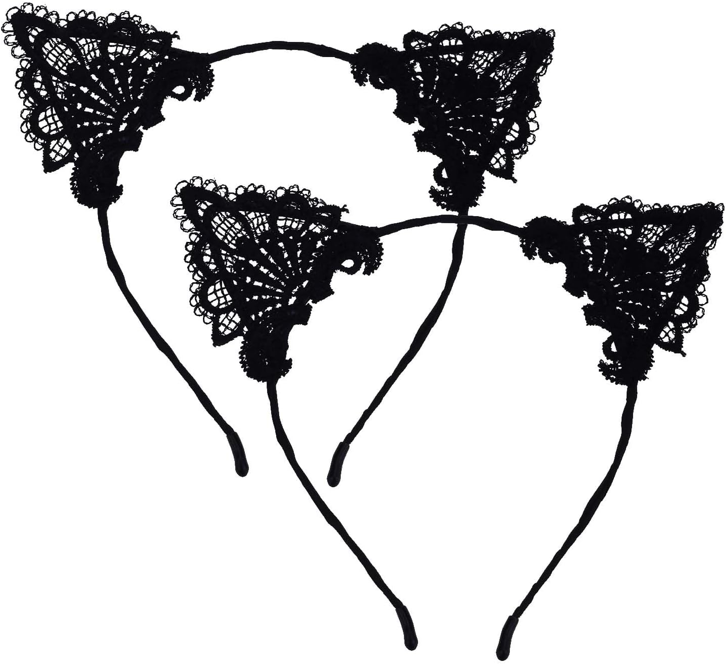 Lace Cat Ear Headband Halloween Costume Hairband Party Hoop Fancy Dress Headwear Festival Cosplay Hair Accessory