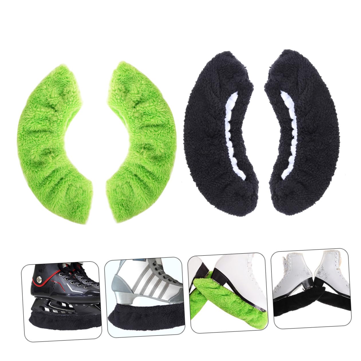 Toyvian Coperture 2 Paia in Poliestere Flessibile e Assorbente Protezioni Elastiche Antiruggine Colore Casuale per Lame Pattini da Ghiaccio per Ragazzo Ragazza e Adulti