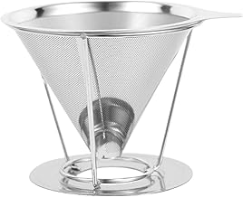 Baoblaze Cone de metal filtro de café gotejador de café xícara de chá filtro de gotejamento filtro de café sem papel filtro de café de aço inoxidável para, eu