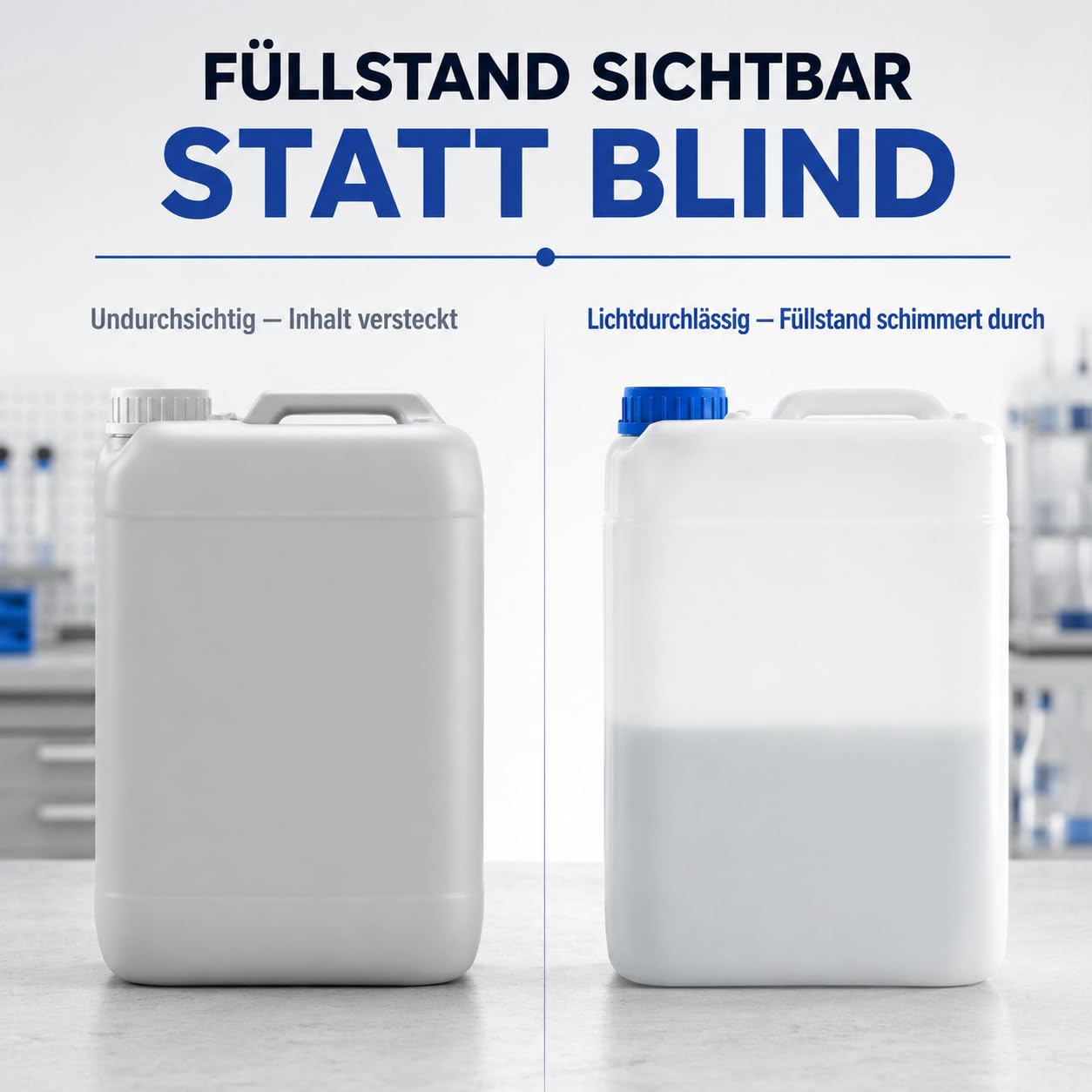 POSH Bidón de 10 x 10 l con tapón de rosca, recipiente transparente de polietileno de alta densidad para líquidos de agua y aceite, hermético y apilable, juego de bidón de plástico para el hogar