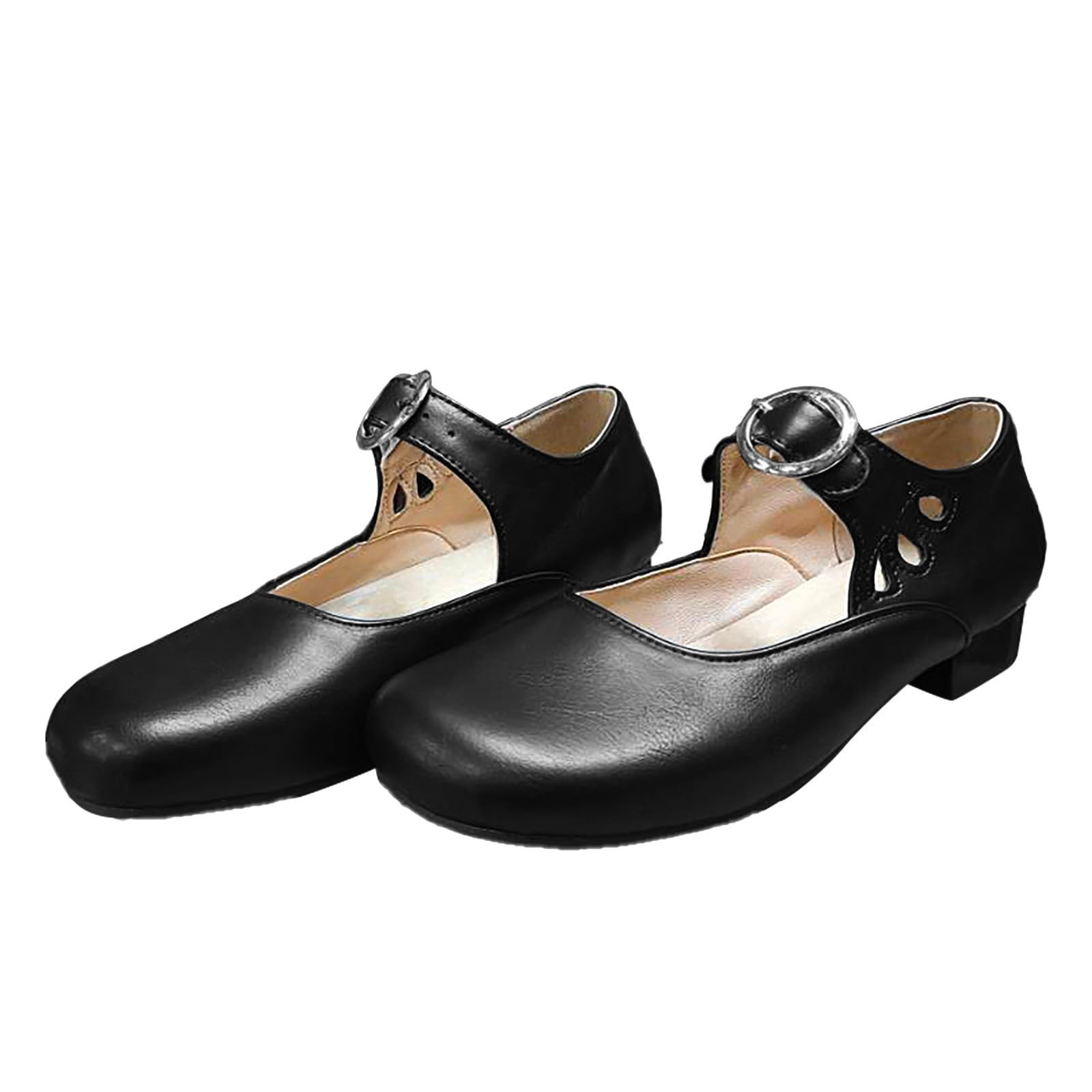 Generisch Buty do stroju ludowego, ślubne, do stroju bawarskiego, luźne, dla kobiet, oddychające, wygodne, na co dzień, lekkie buty trekkingowe z grubym obcasem
