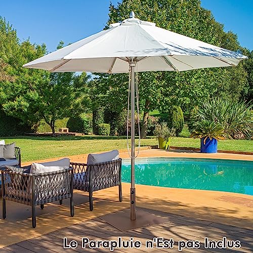 Pied de parasol lourd COSTWAY 22,5 kg marron pour mât de 4 à 5 cm - 4