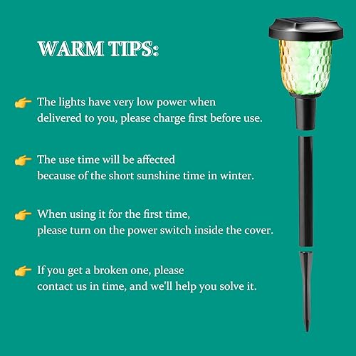 Miniatura 6 de Paquete de 6 luces solares de camino para exteriores, luces solares de Navidad para exteriores, impermeables, cambio de color dinámico y modo blanco