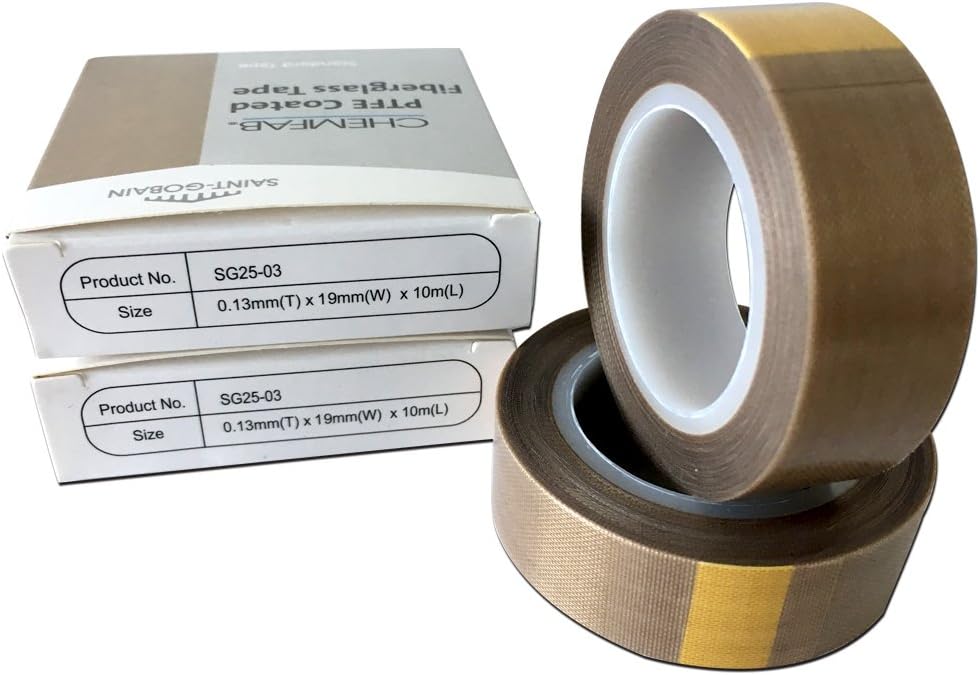 PTFE Coated Fabric Tape | High Temperature Vacuum Machine Packing Tape | Made by Saint Gobain SG 25-03