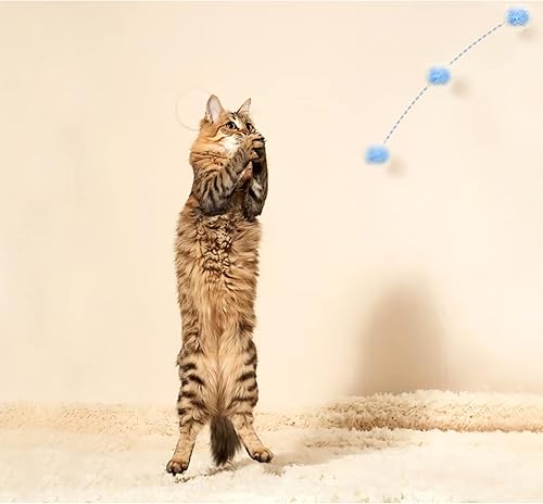 Miniatura 6 de Andiker Bolas brillantes para gatos, 6 bolas de pompón de gato de 2.36 pulgadas, bolas de oropel con purpurina para gatito, bola mullida para