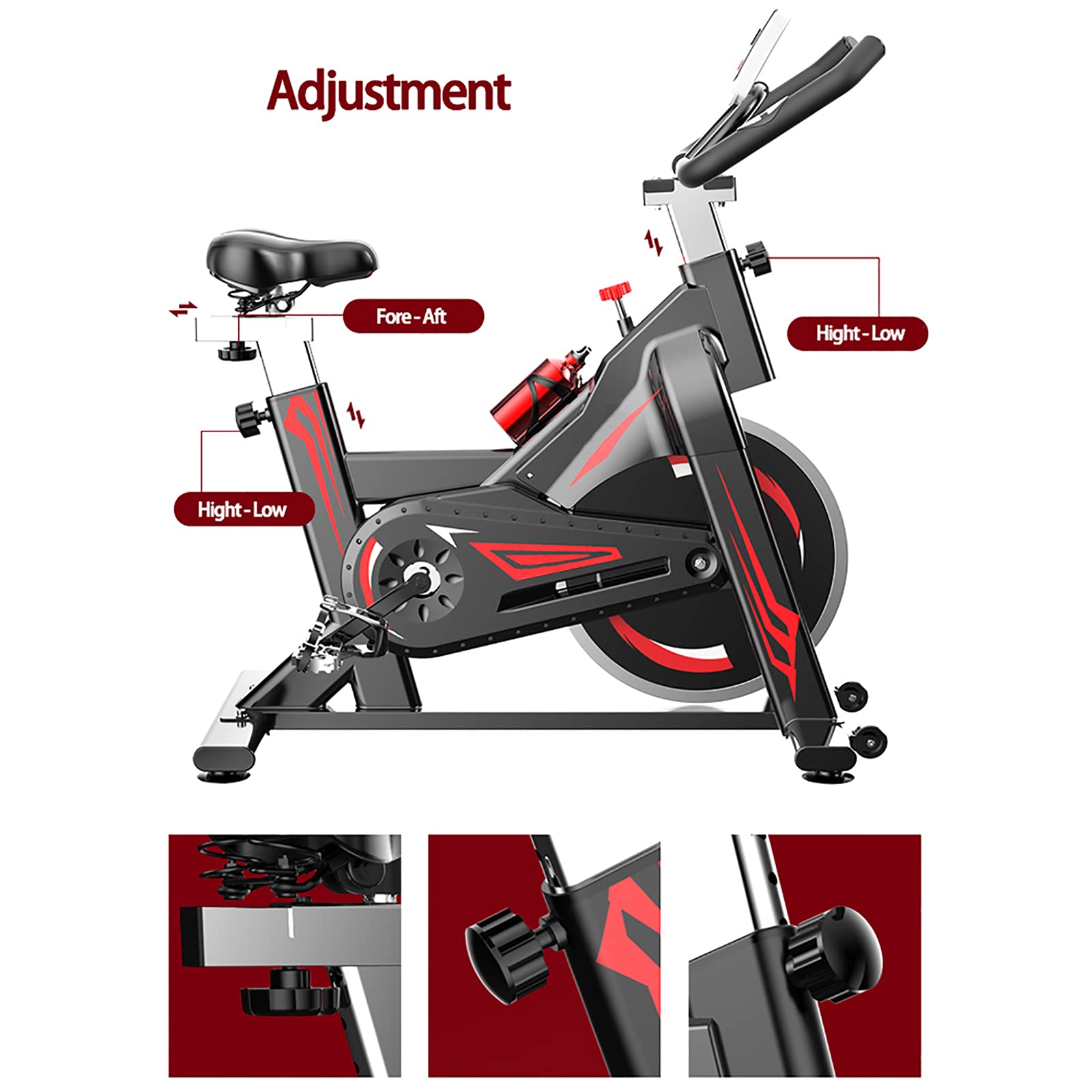 Rower stacjonarny stacjonarny - Spinningowy rower fitness, Cichy fitness Jazda na rowerze stacjonarnym Rower treningowy, Rower pionowy, Rower treningowy z oporem magnetycznym