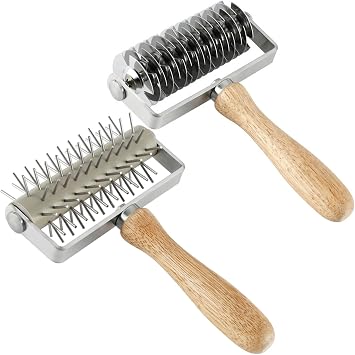 EVEDOMT Pizza Dough Docker, Lattice Cutter Dough Lattice Roller,Kitchen Tool for Pizza Pie Pastry Bread