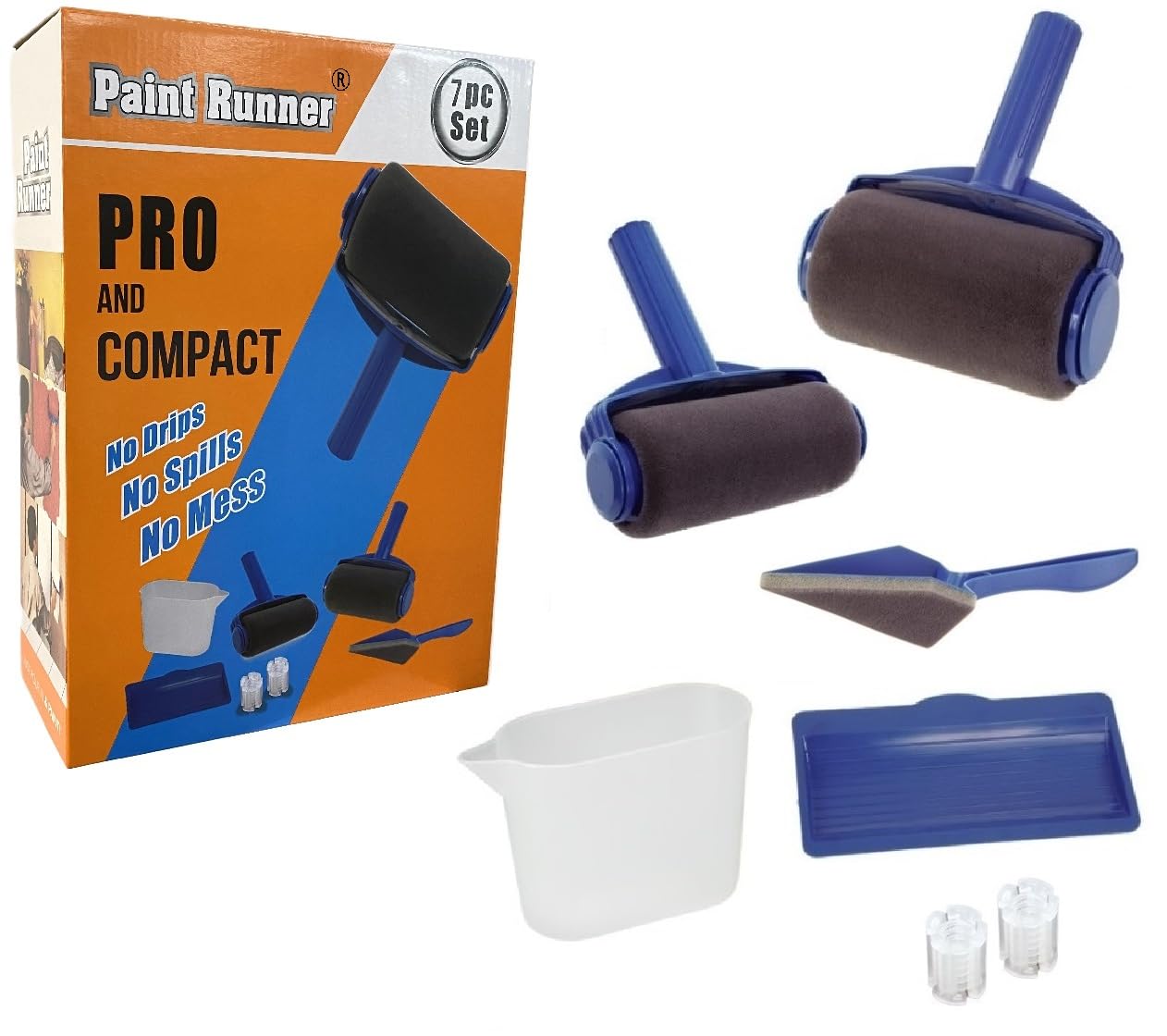 a Registered Trademark, 7pc Set - A self-contained Painting System, Paint continuously Without Dipping & Dripping and no Mess. Made in Indonesia. The Original just got Even Better.