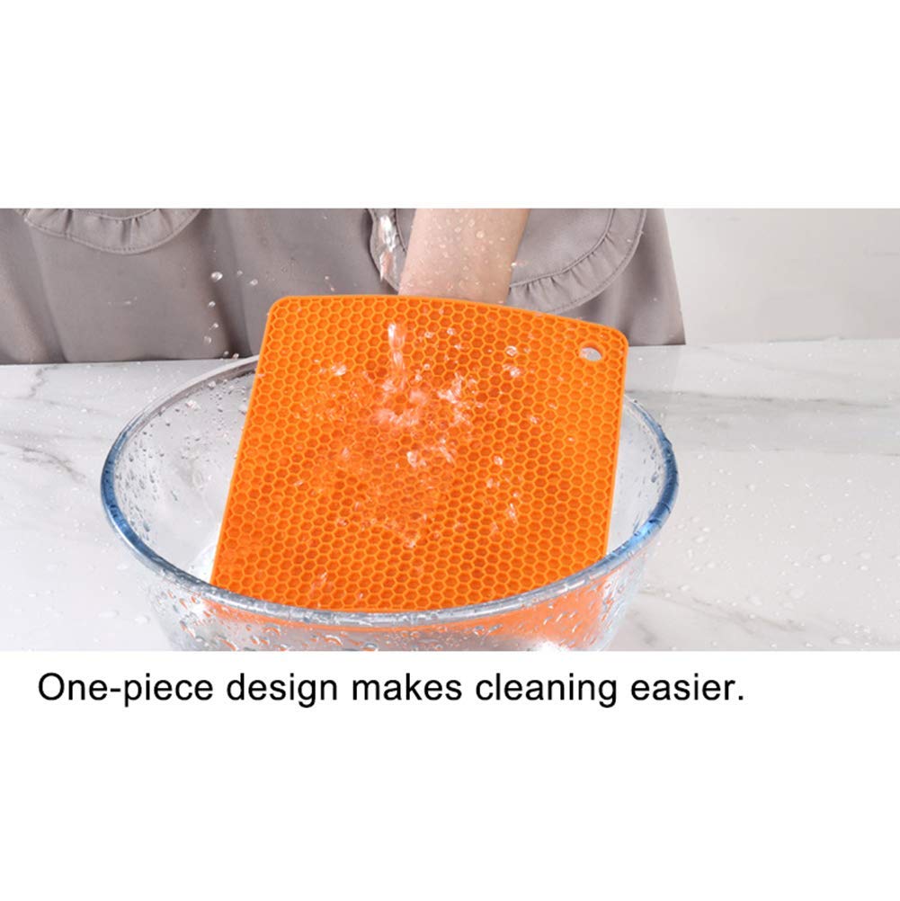 Générique Tapis d'isolation carré en Silicone nid d'abeille résistant à la Chaleur Tapis de Table Domestique (Rouge)