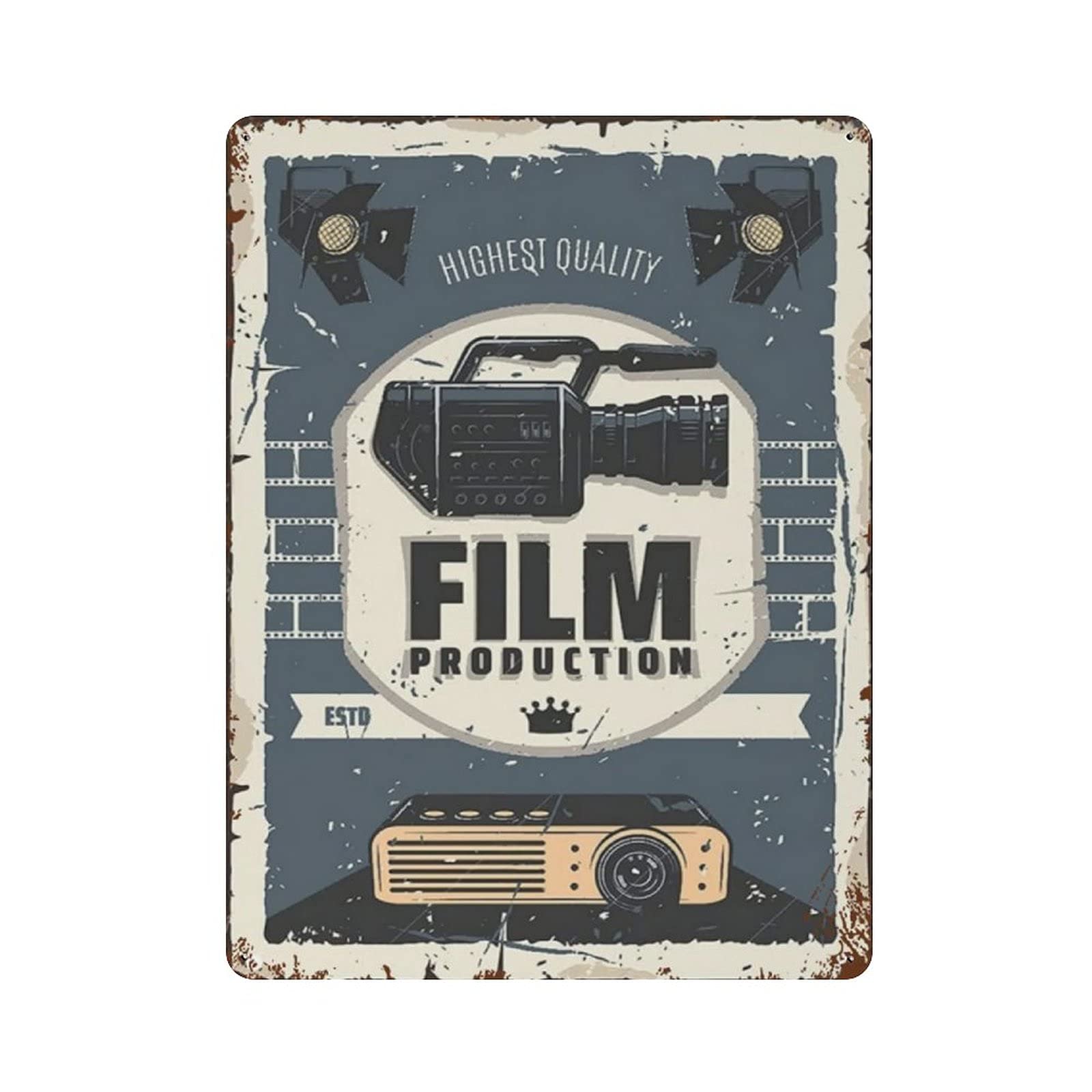 Metal Tin Sign Film Production Cinema Vintage Tin Poster Metal Sign Wall Decoration Country Kitchen Home Garage Decor 16"x12"